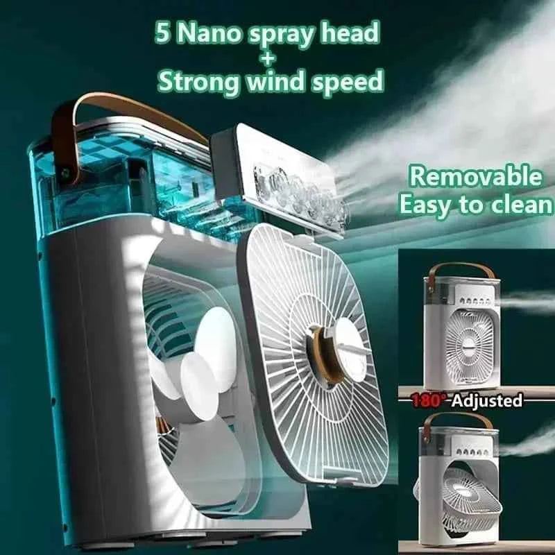 Portable Air Conditioner & 3-in-1 Desk Fan with 5-Spray Misting Humidifier X5 - PureCold