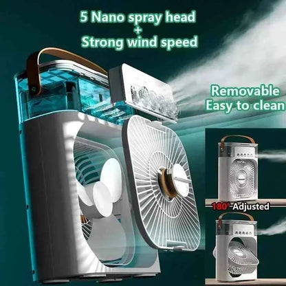 Portable Air Conditioner & 3-in-1 Desk Fan with 5-Spray Misting Humidifier X5 - PureCold